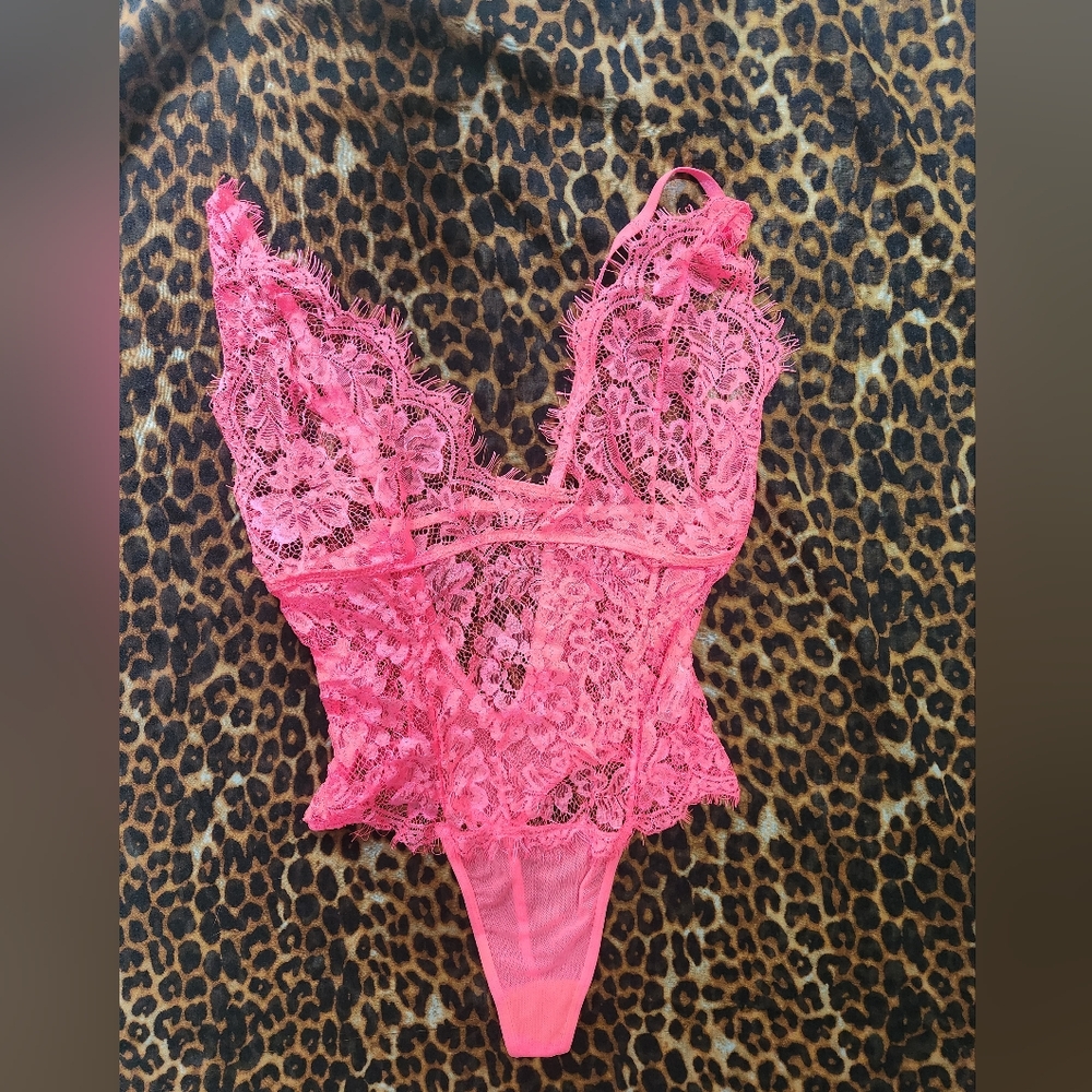 Dreamgirl Neon Pink Lace Chemise
